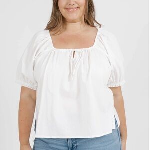 NWT 2X Smash and Tess ivory puff sleeve top